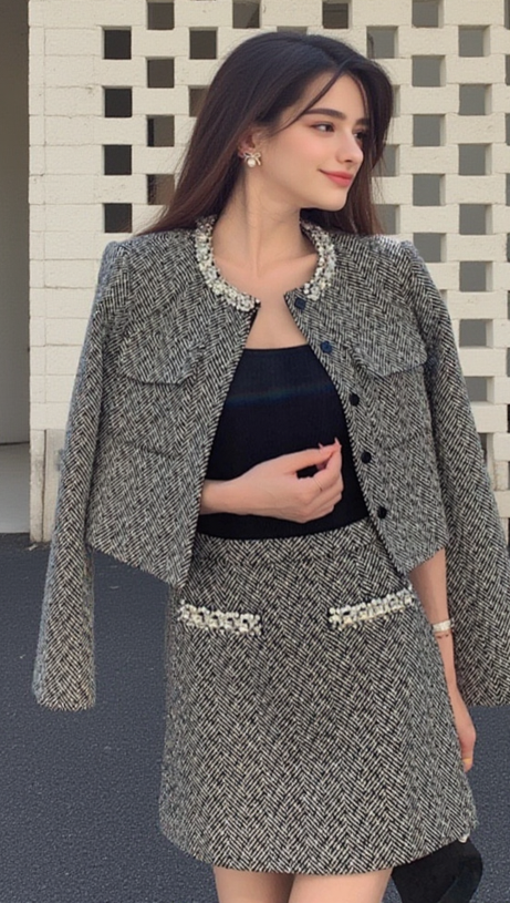 BERYL RHINESTONE EMBELLISHMENT JACKET IN BLACK