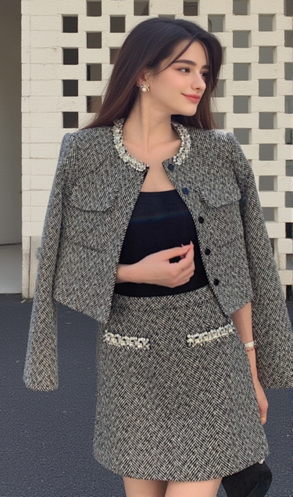 AIIZIE BERYL RHINESTONE EMBELLISHMENT JACKET IN BLACK - product image