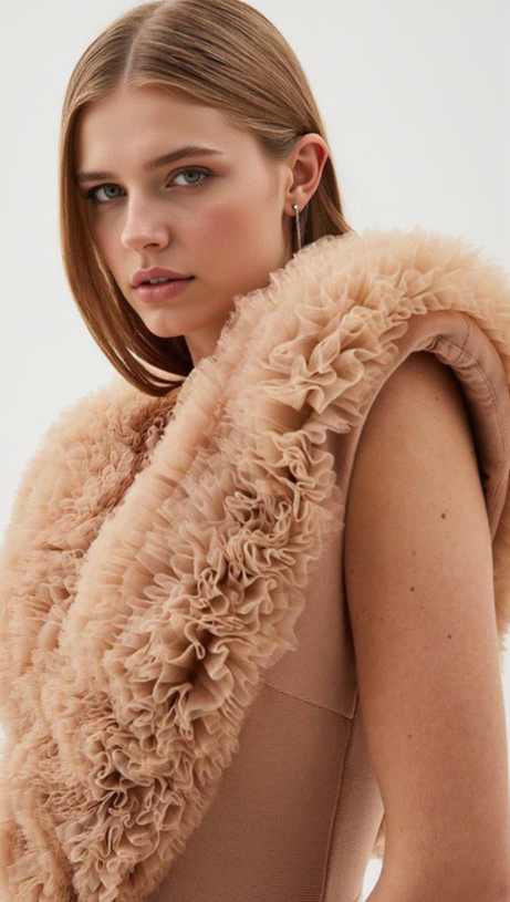 MIRANDA BANDAGE FIGURE FORM KNIT FLOWER DETAIL BODYSUIT