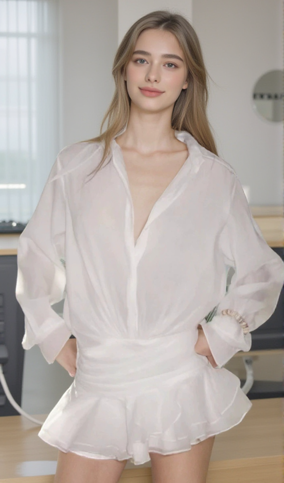 EMBER RUCHED RUFFLE MINI DRESS IN WHITE