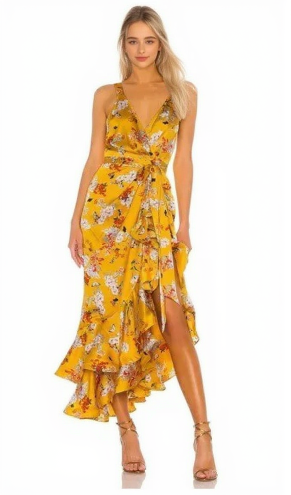 NARCISS MIDI DRESS IN YELLOW