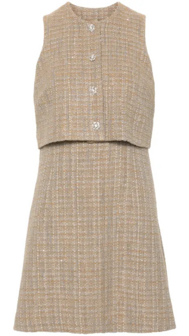 AIIZIE JAVIER TWEED CROP TOP IN CAMEL - product image
