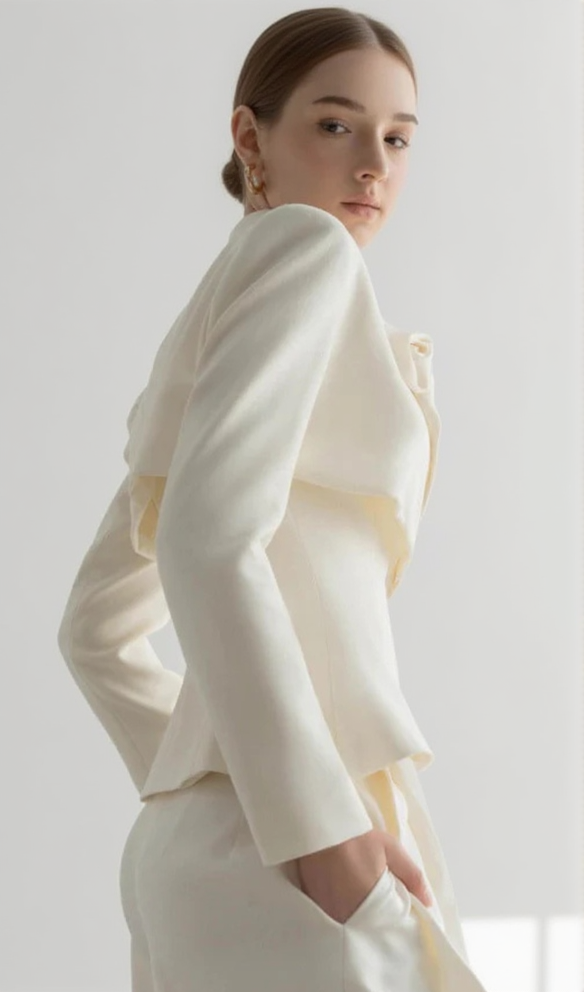 AIIZIE AURORA FLOWER DETAIL JACKET IN WHITE - product image
