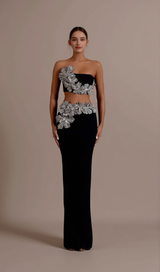 ELEGANZA FLOWERS WITH DIAMONDS BANDAGE TWO-PIECE SET