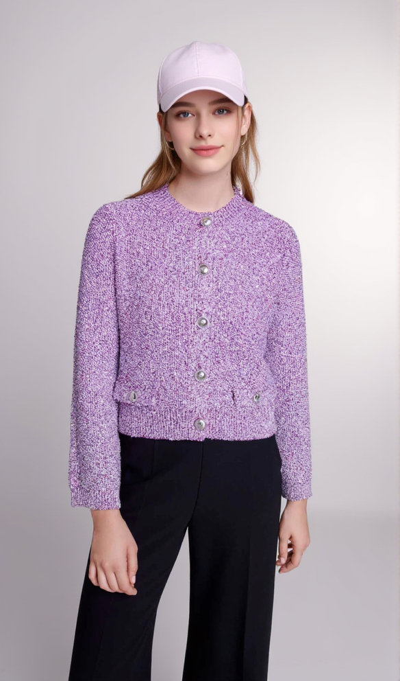 AIIZIE MYPURPLE CARDIGAN IN FUCHSIA PINK - product image