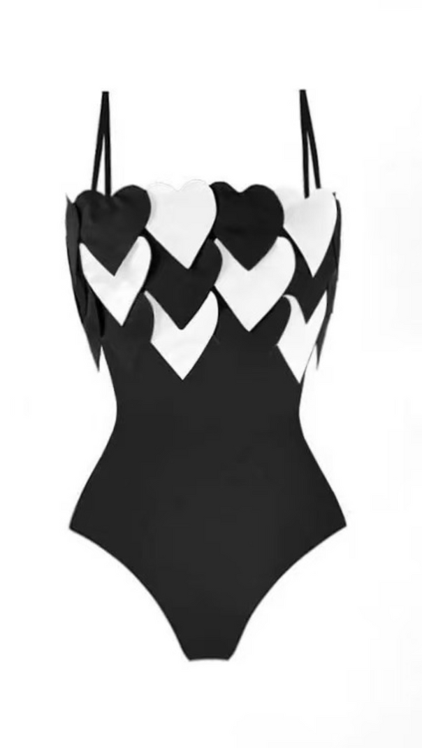 AIIZIE WHITE HEART EMBELLISHED SWIMSUIT - product image