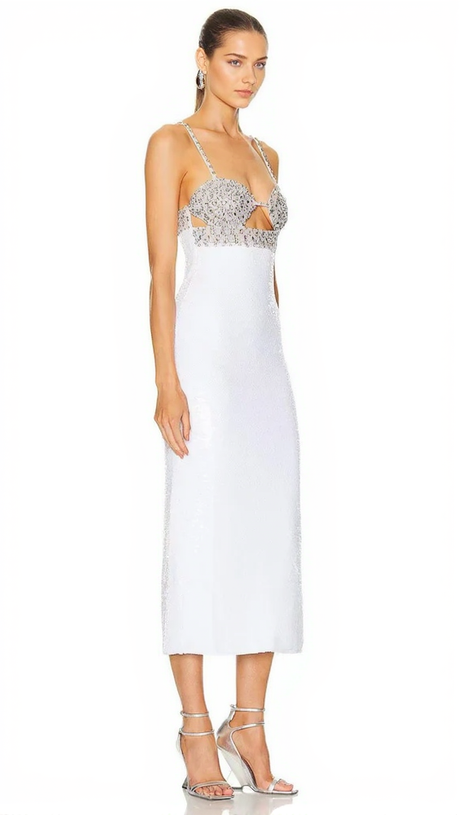 Handbesticktes Paillettenkleid