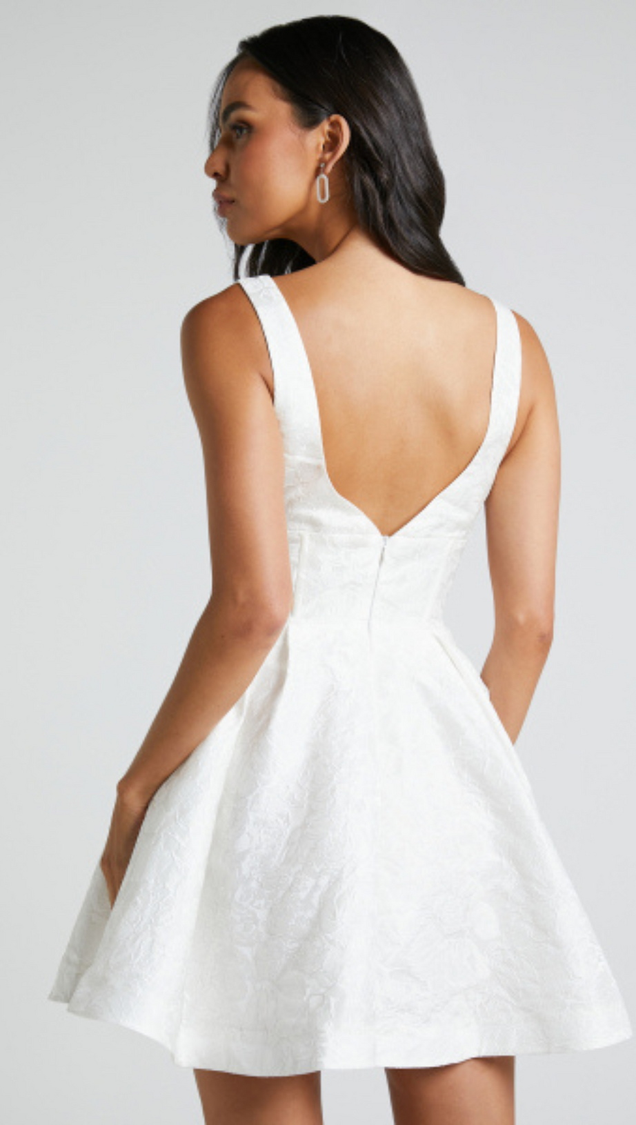 CORSET SCOOP NECK FIT AND FLARE DRESS