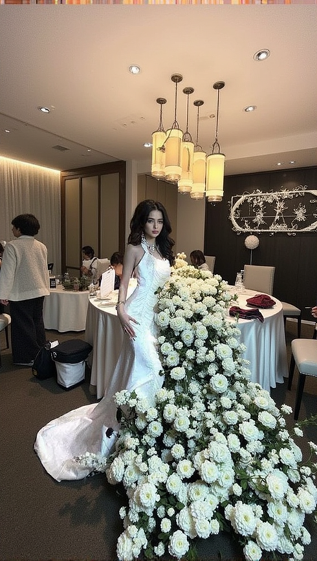 Neckholder-Satin-Meerjungfrauenkleid mit Perlen