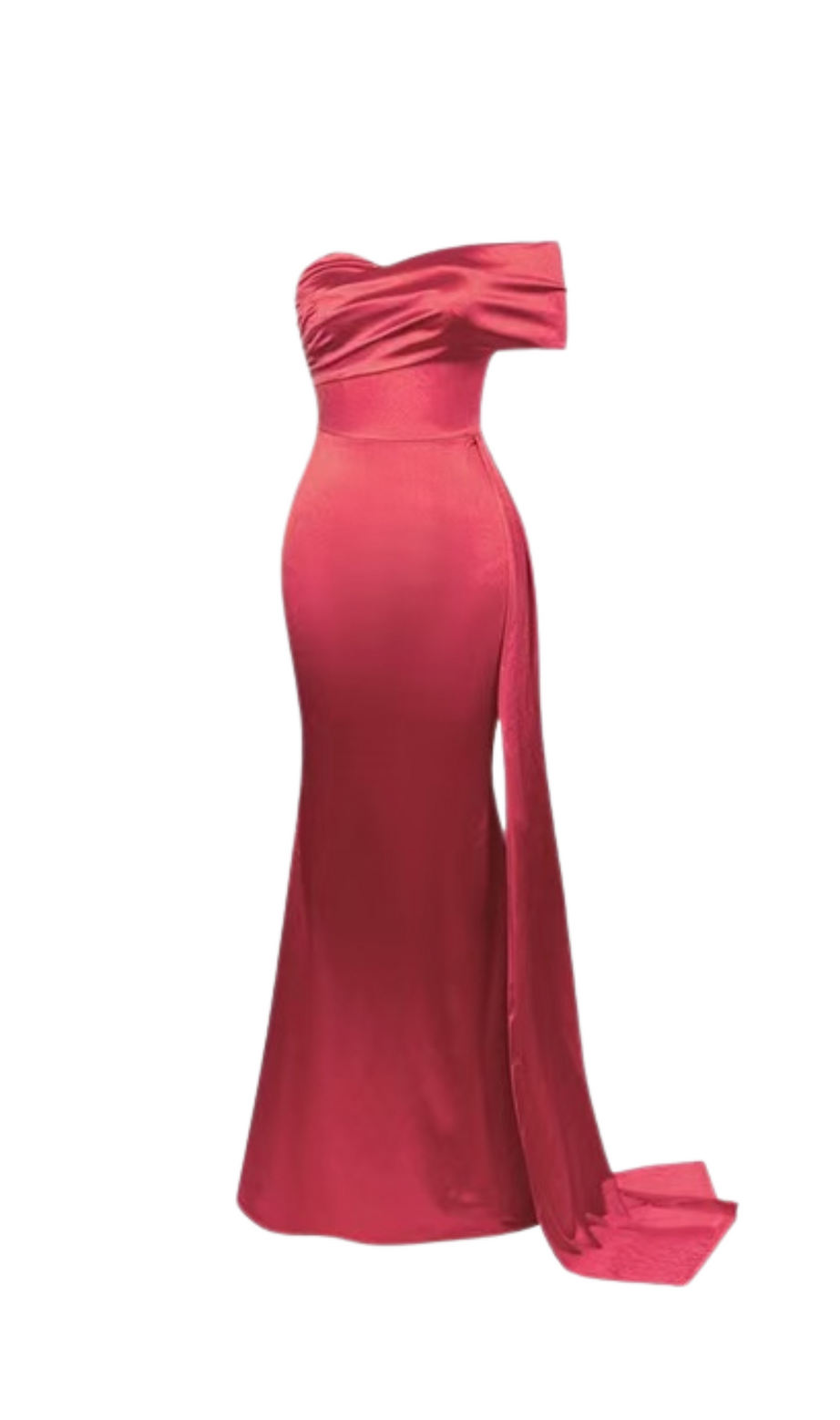 OFF-SHOULDER SOLID COLOR SLIM-FIT TUBE DRESS