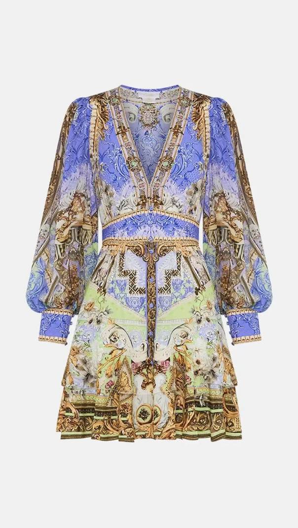 AIIZIE BUTTON FRONT FRILL DRESS GILDED - product image