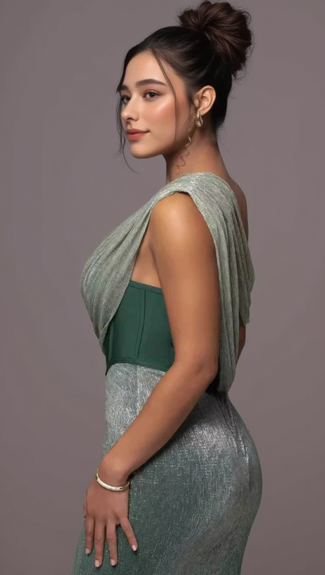 EMERALD GREEN HALTER STRAP MAXI DRESS