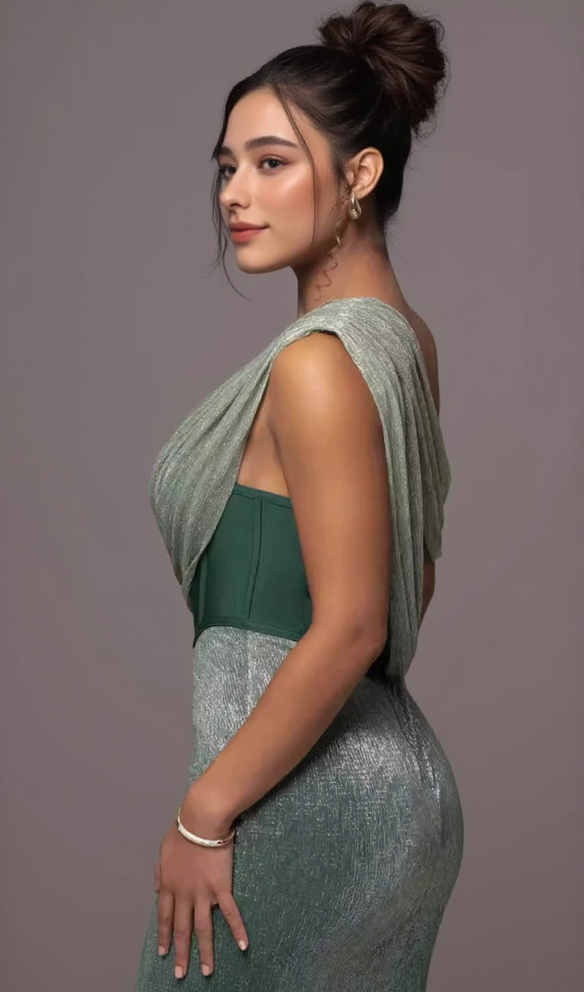 AIIZIE EMERALD GREEN HALTER STRAP MAXI DRESS - product image