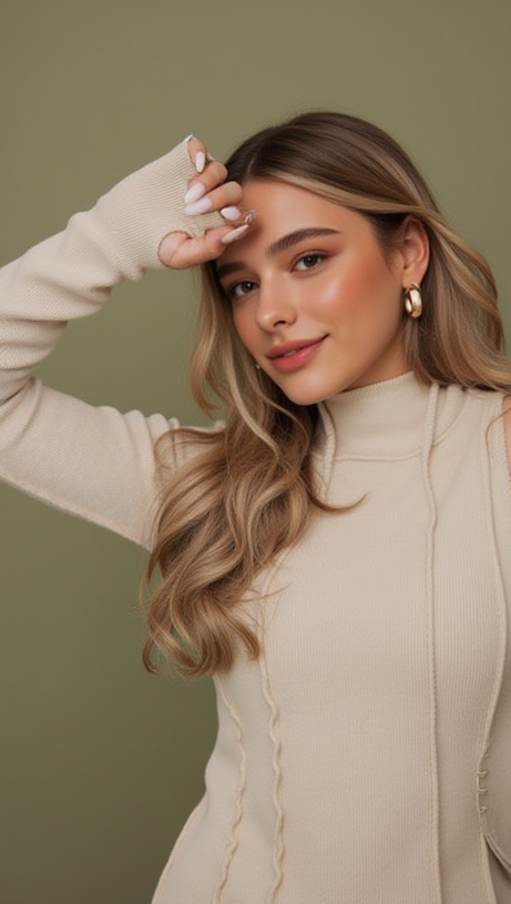 STRIPE-EMBELLISHED KNIT MINI DRESS IN NATURAL