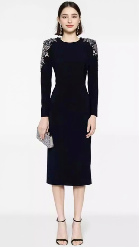HARRIET MARTINI DROP CRYSTAL-EMBELLISHED MIDI DRESS