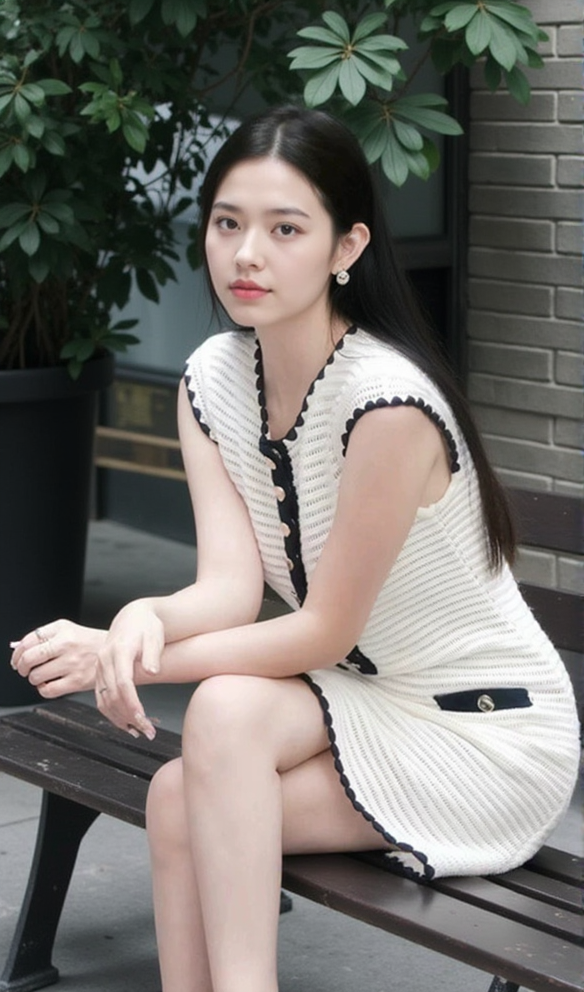 PANDORA 8-BUTTON WHITE SLEEVELESS CROCHET MINI DRESS