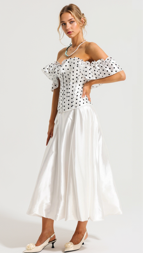 SUZANNE GRAUES POLKA DOT OFF-SHOULDER-KORSETT