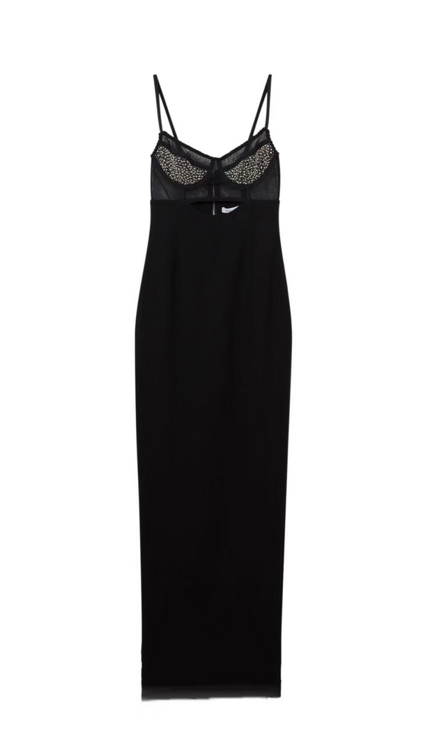 AIIZIE CRYSTAL EMBELLISHED CORSET MAXI DRESS - product image