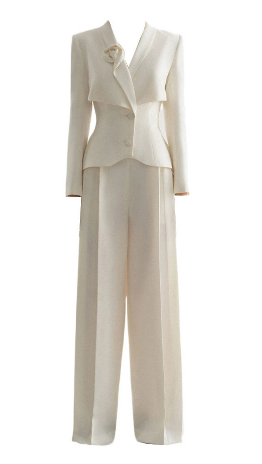 AURORA FLOWER DETAIL JACKET IN WHITE