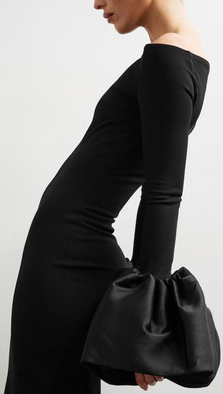 OLINDAN OFF SHOULDER MAXI DRESS IN BLACK