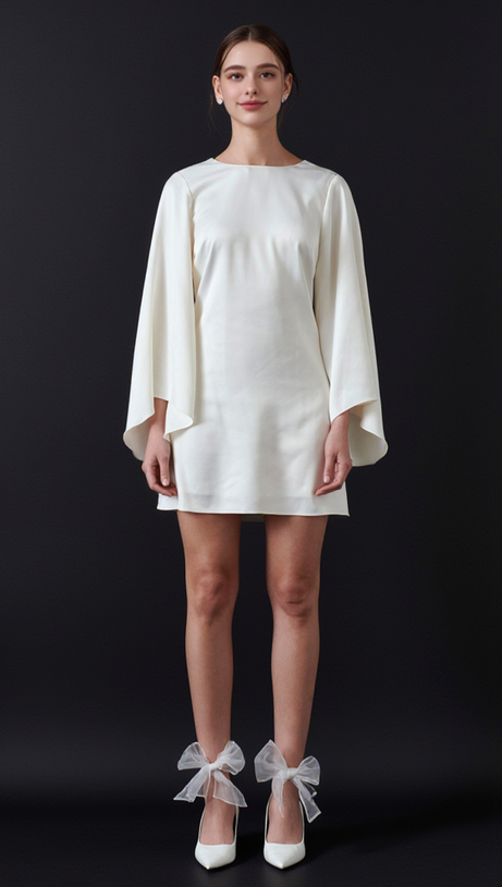 BELL-SLEEVE MINI DRESS