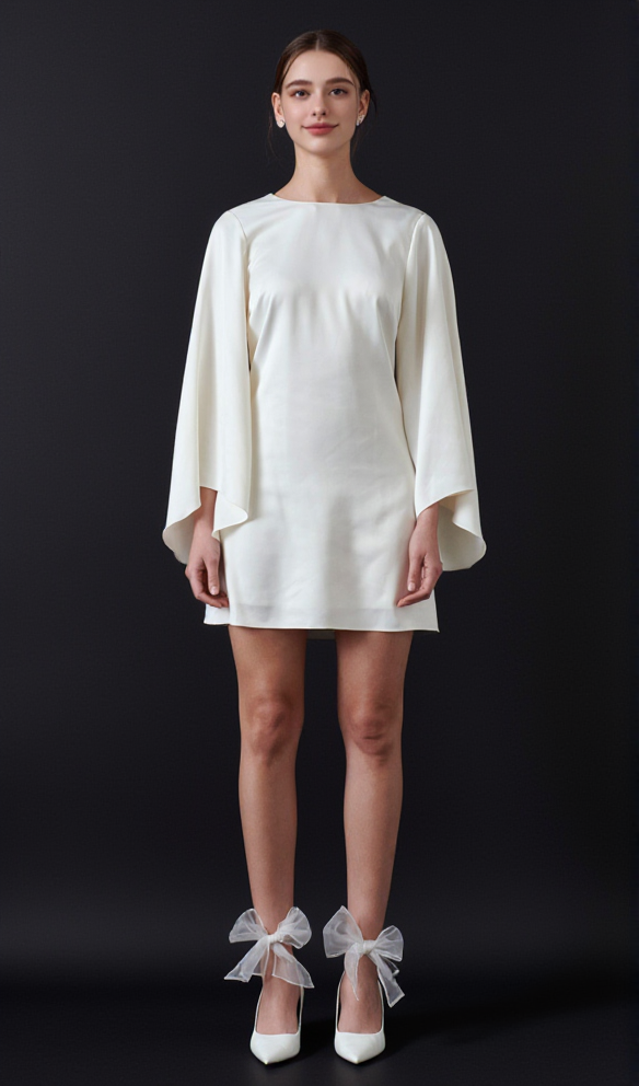 BELL-SLEEVE MINI DRESS