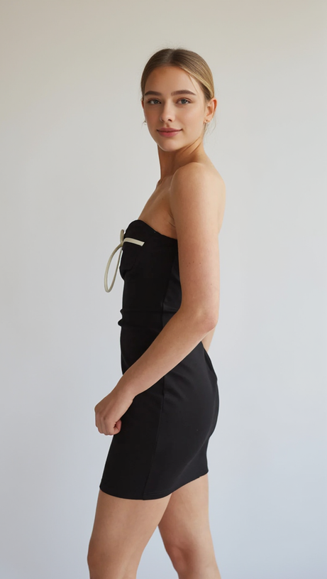 STRAPLESS BOW BODYCON MINI DRESS