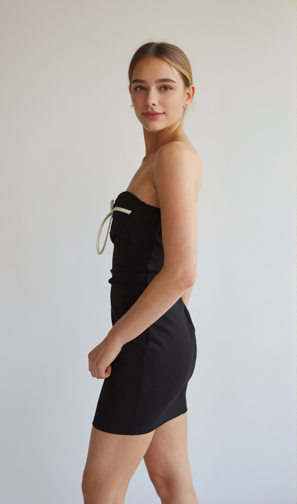 AIIZIE STRAPLESS BOW BODYCON MINI DRESS - product image