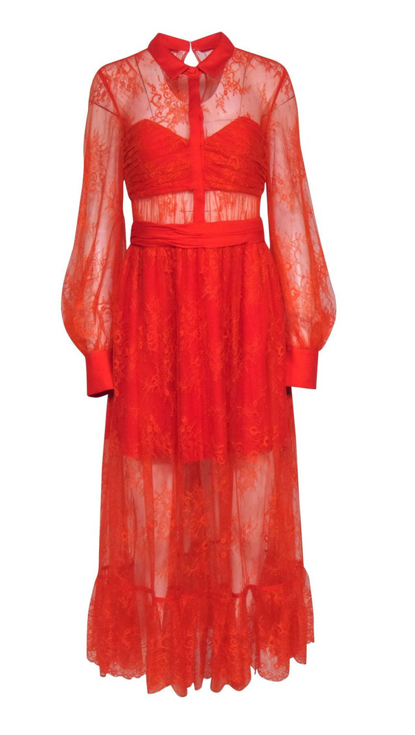 AIIZIE LACE DRESS WITH LONG SLEEVES - product image