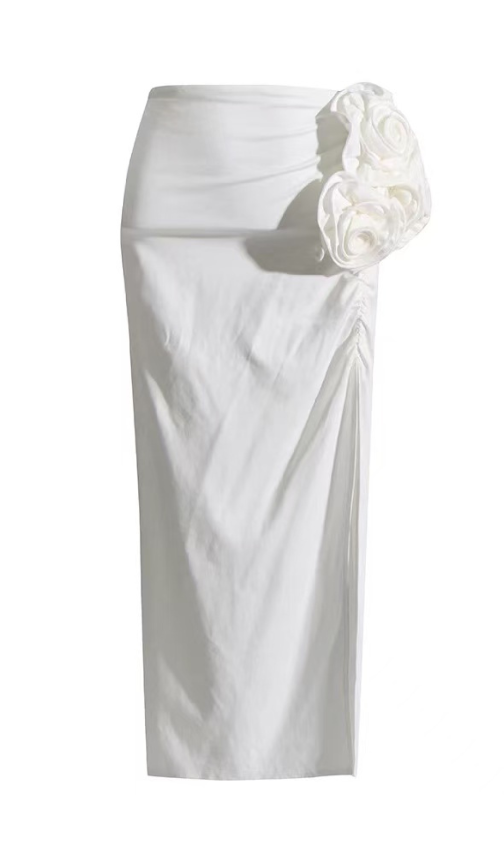 ANDEANA MIDIROCK MIT BLUMENSCHLITZ IN WEISS