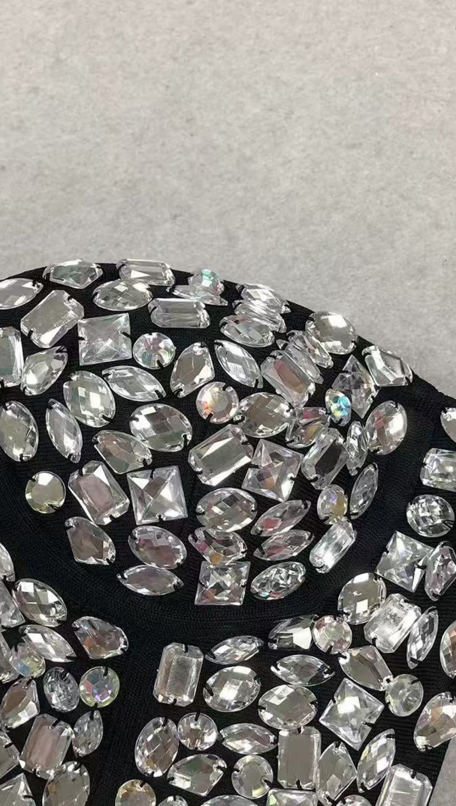 CRYSTAL EMBROIDERED BUSTIER TOP