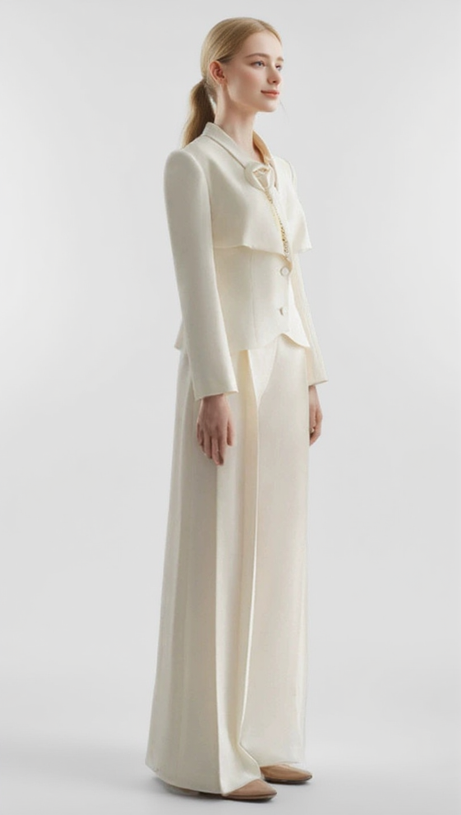 AURORA FLOWER DETAIL JACKET IN WHITE