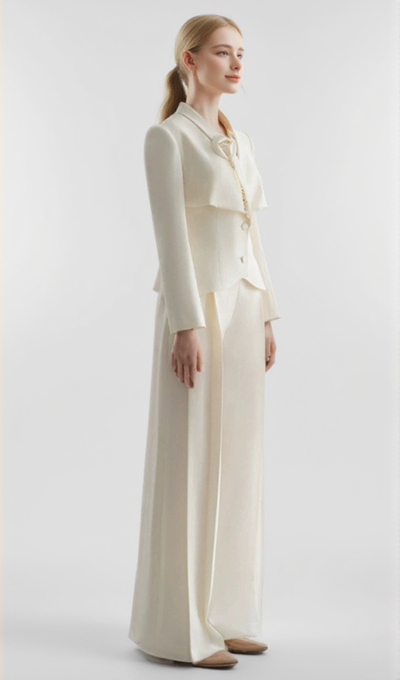AIIZIE AURORA FLOWER DETAIL JACKET IN WHITE - product image