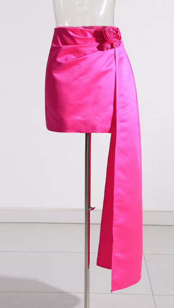 AIIZIE ANCHORET FLOWER MINI SKIRT IN PINK - product image