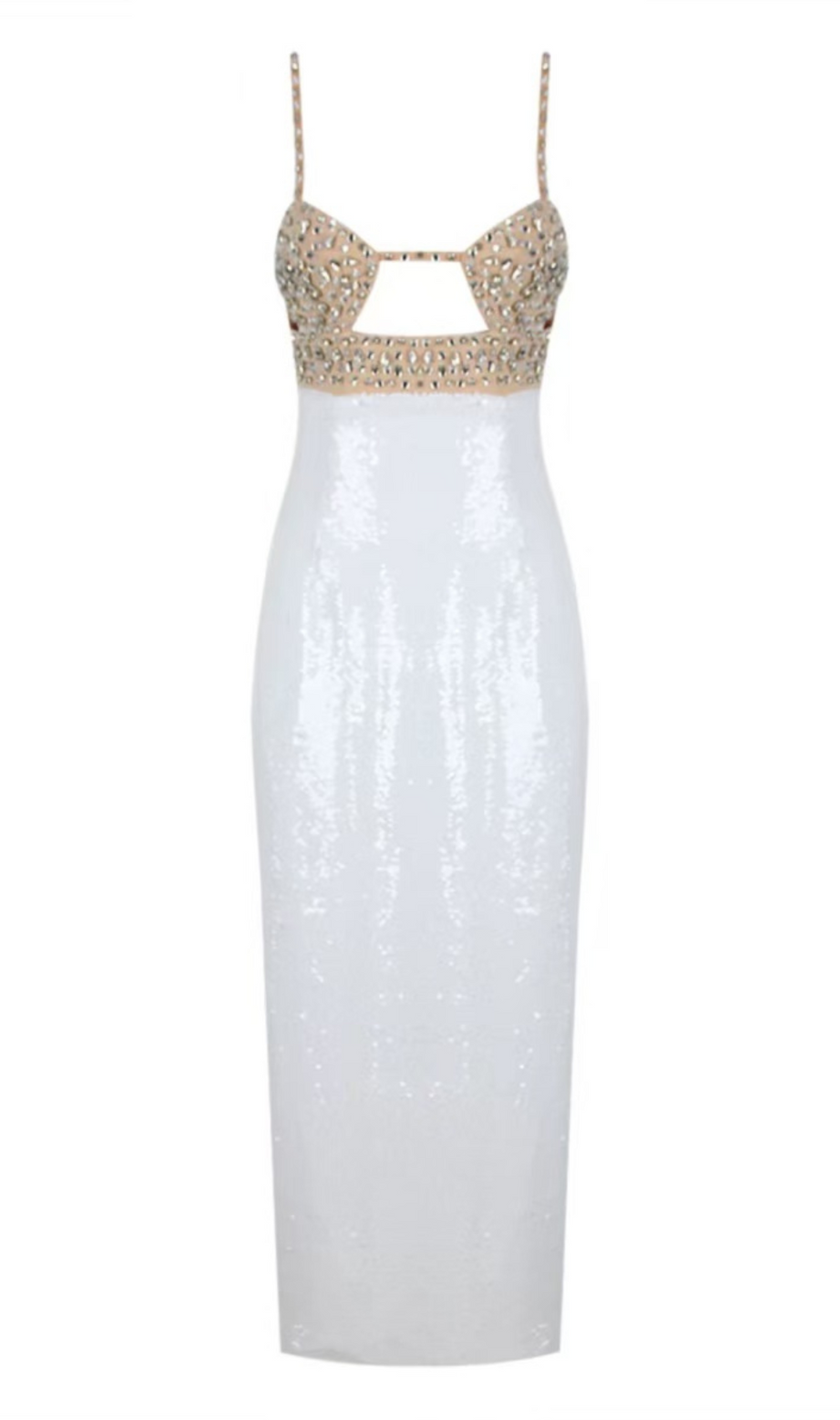 HAND BEADED SEQUIN GOWN