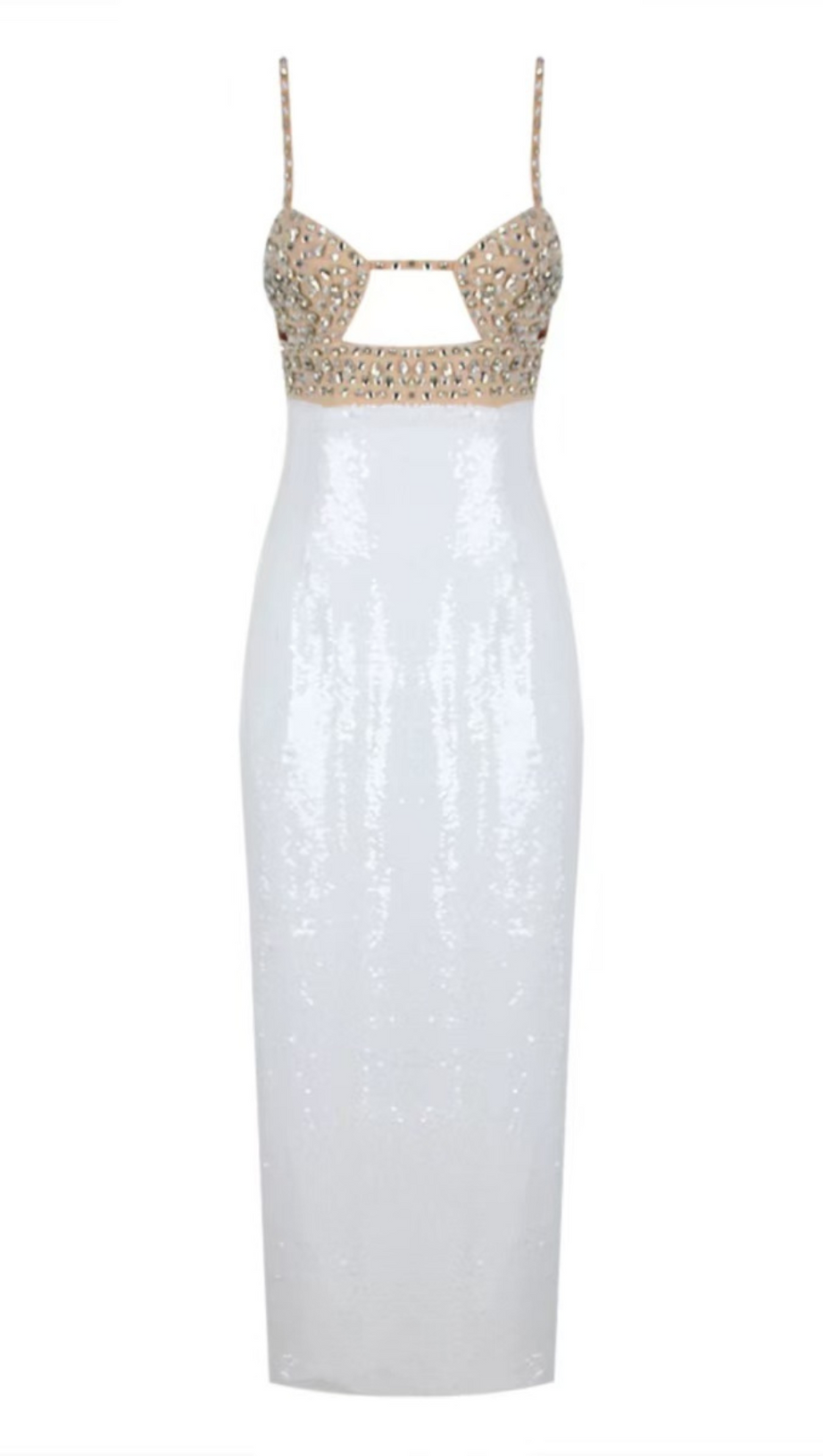 Handbesticktes Paillettenkleid