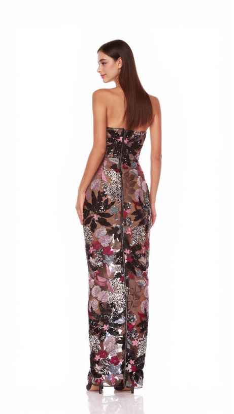 DAISY DAHLIA EMBROIDERED STRAPLESS MAXI DRESS