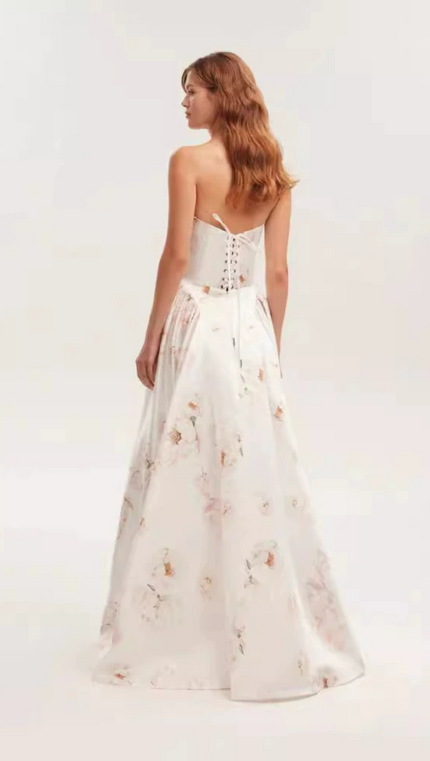 AIIZIE LETITIA PINK PEONY STRAPLESS MAXI DRESS - product image
