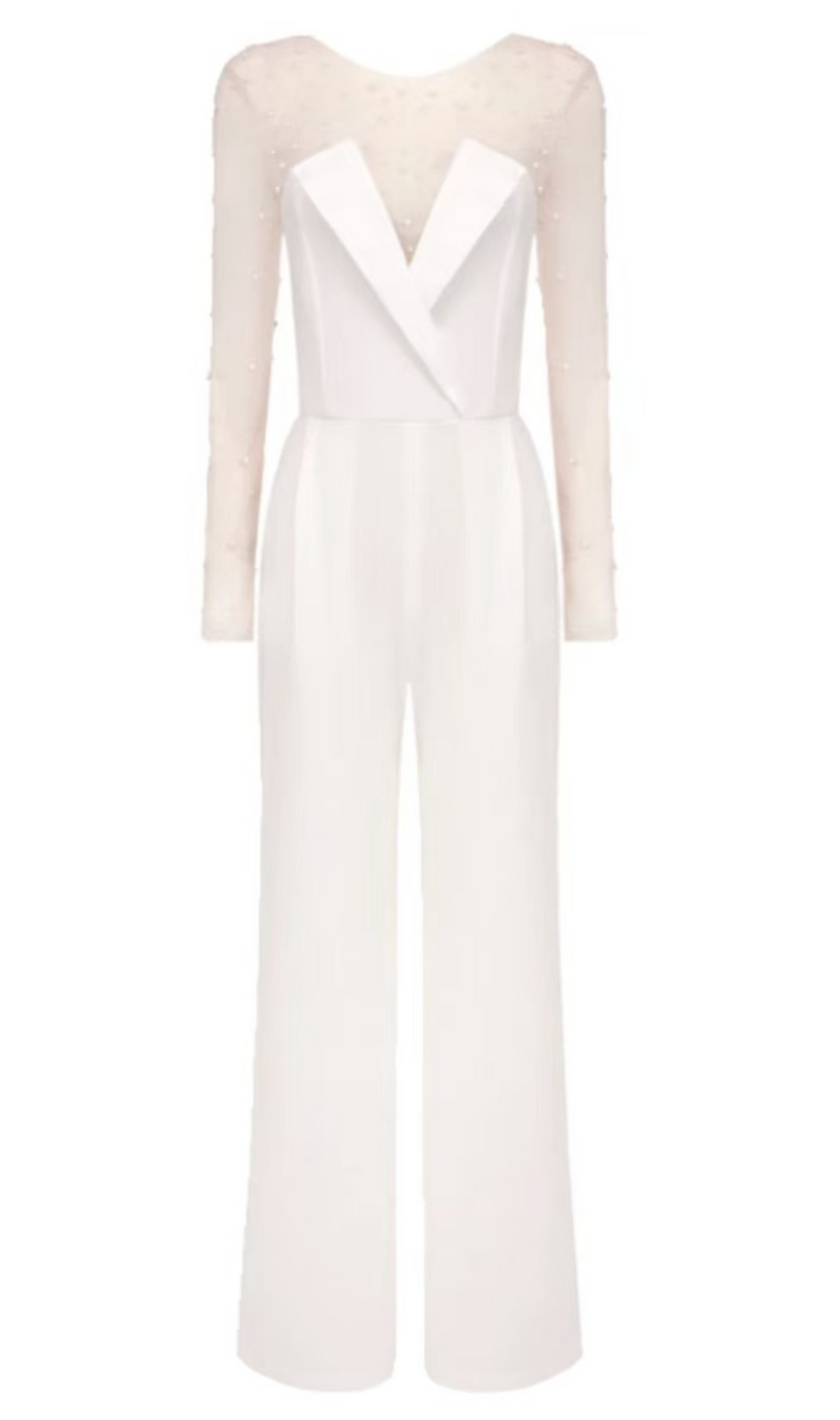 MESH PEARL JUMPSUIT TWO PIECE