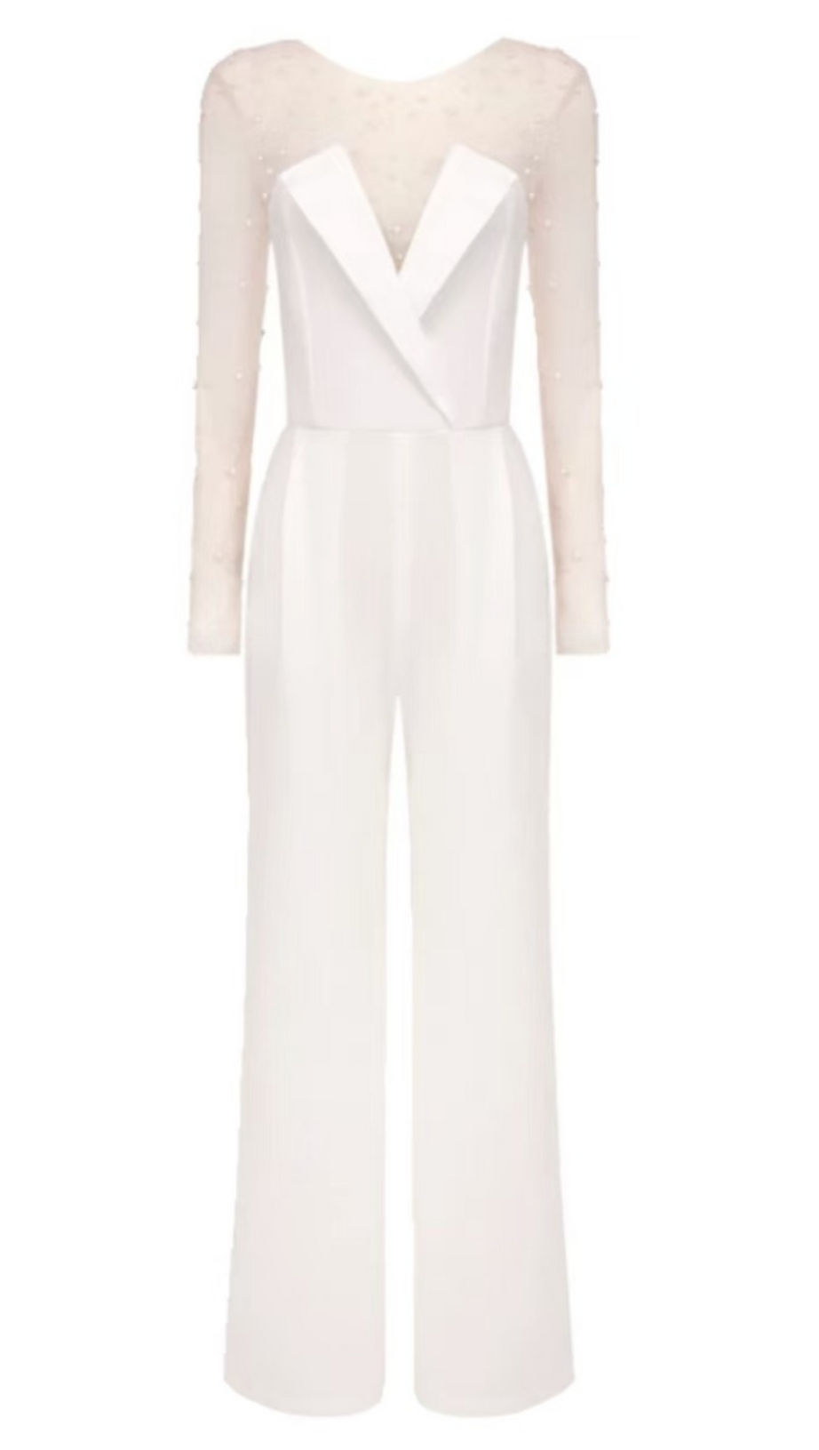 MESH PEARL JUMPSUIT TWO PIECE