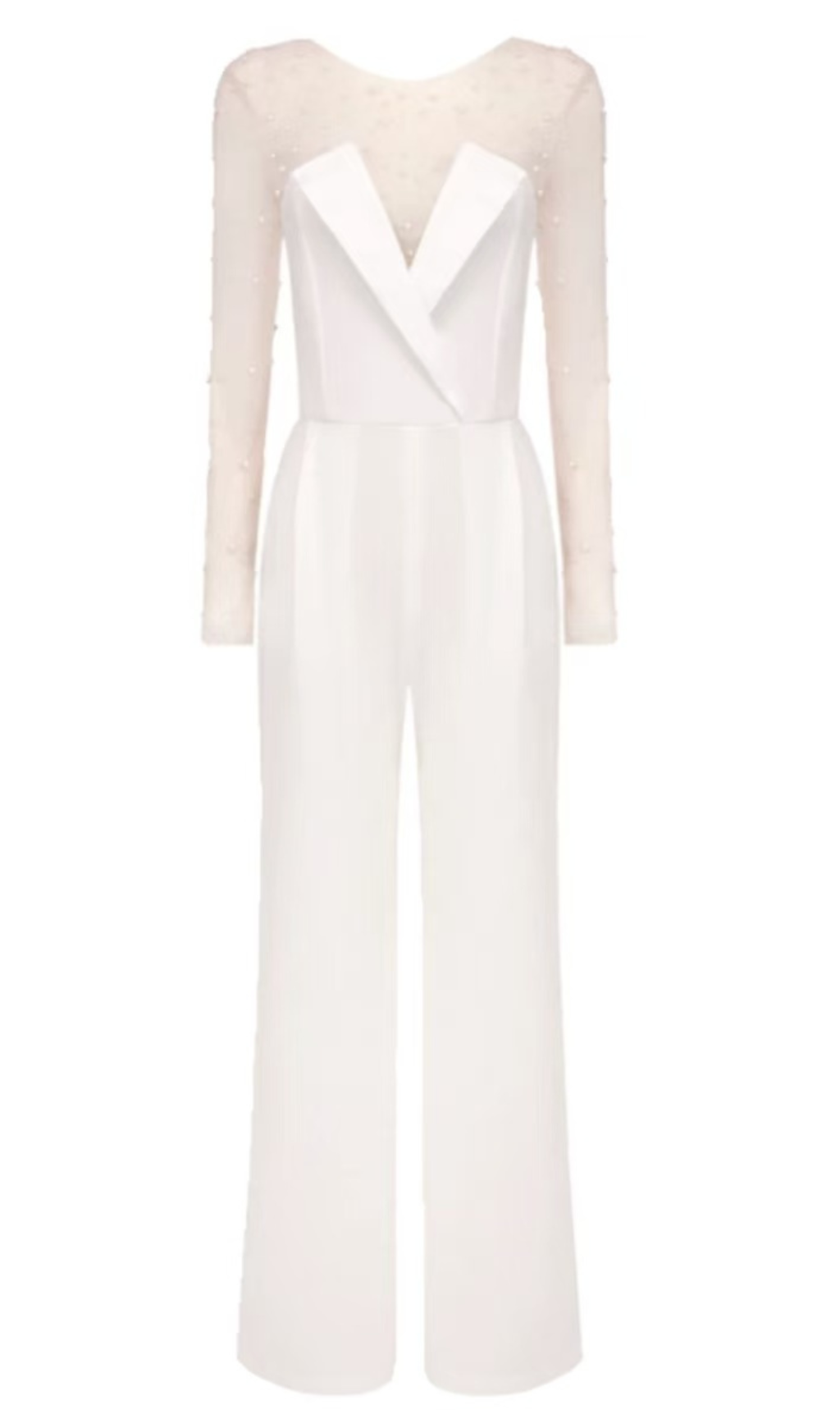 Mesh Pearl Jumpsuit Zweiteiler