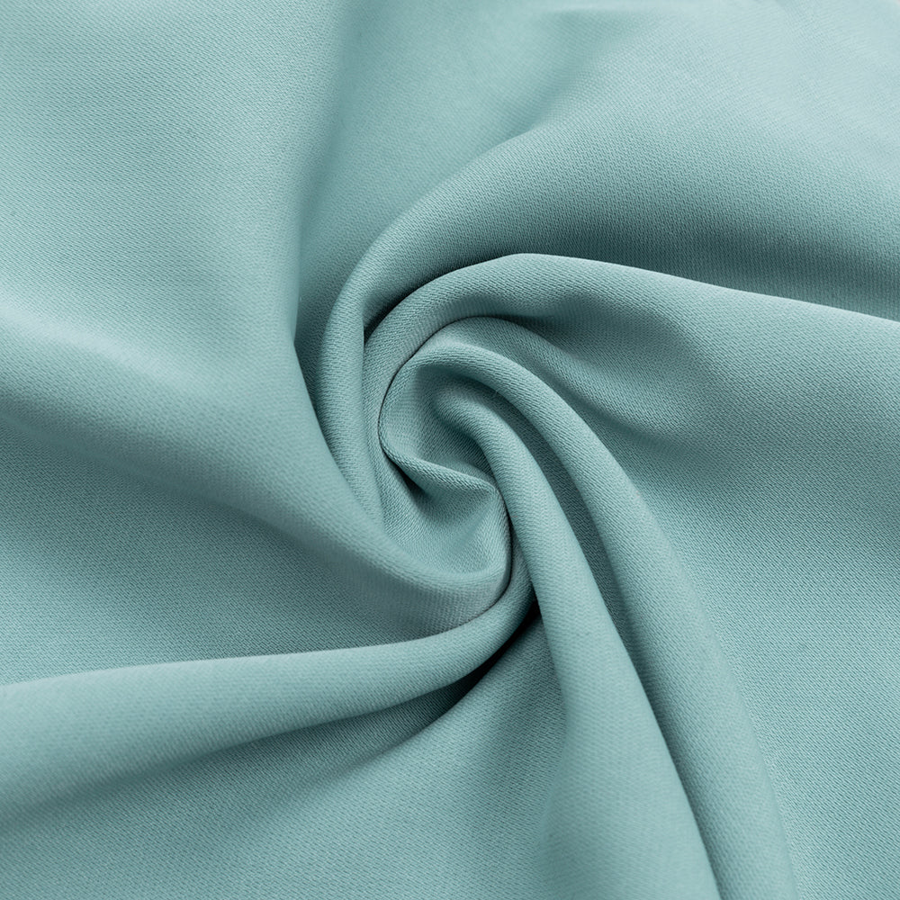 ABITO MIDI GRIGIO E BLU MONOPETTO CON BOTTONI, MANICHE LUNGHE, VOLANT, SCOLLO A V E NASTRO
