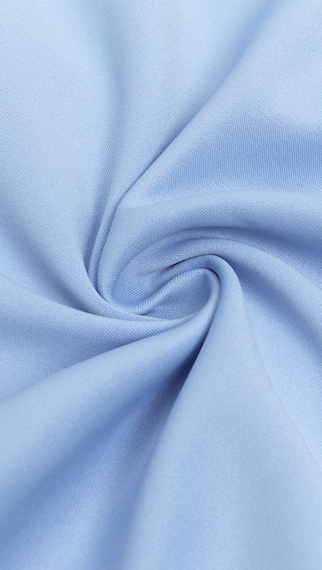 PUFFED SLEEVE BODYCON SLIT DRESS