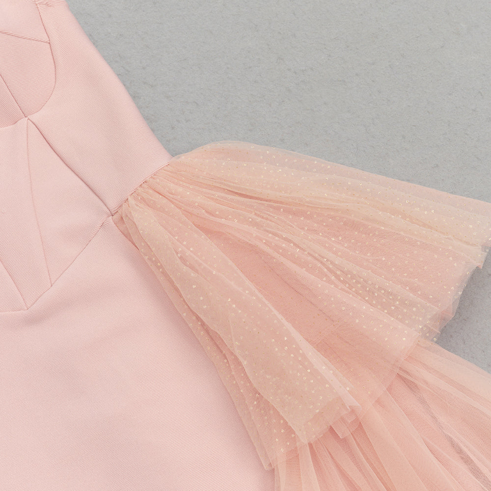 AIIZIE TULIP OFF SHOULDER RUFFLES ASYMMETRICAL MIDI DRESS - product image