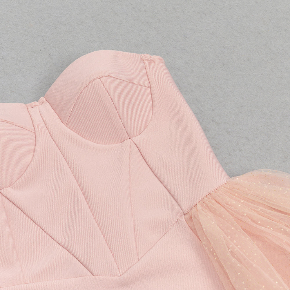 AIIZIE TULIP OFF SHOULDER RUFFLES ASYMMETRICAL MIDI DRESS - product image