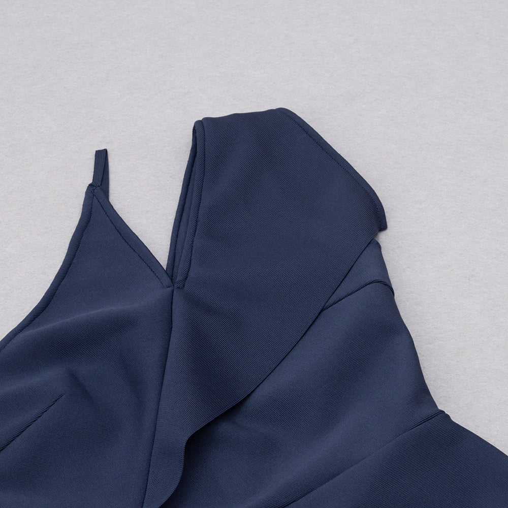 AIIZIE ONE SHOULDER DETAIL MIDI DRESS DARK BLUE - product image