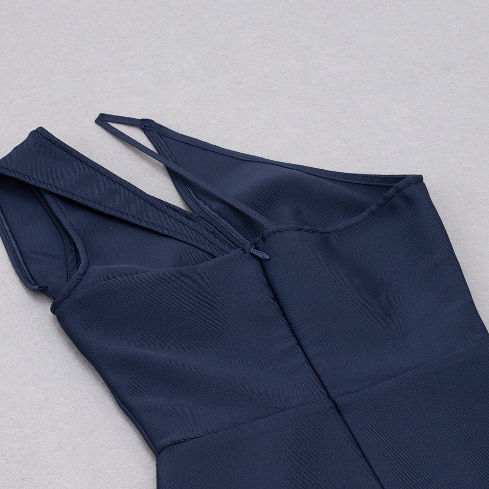 AIIZIE ONE SHOULDER DETAIL MIDI DRESS DARK BLUE - product image