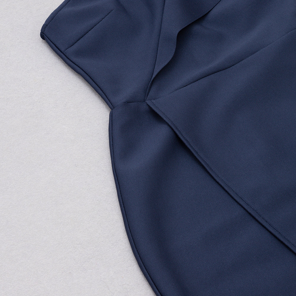 AIIZIE ONE SHOULDER DETAIL MIDI DRESS DARK BLUE - product image