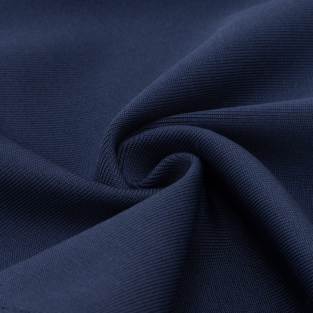 MIDIKLEID MIT ONE-SHOULDER-DETAIL DUNKELBLAU 
