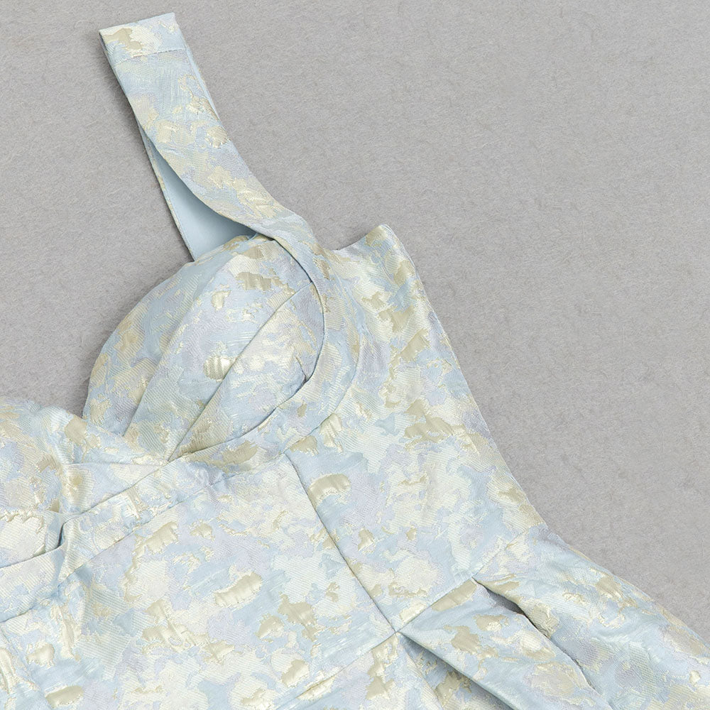 AIIZIE BUSTIER A LINE MIDI DRESS GOLD AQUA - product image